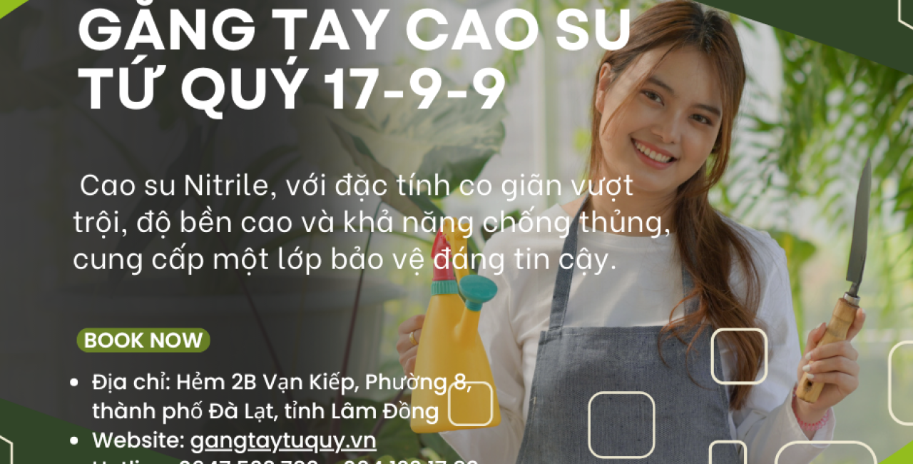 Găng tay Tứ Quý được làm từ 100% Nitrile